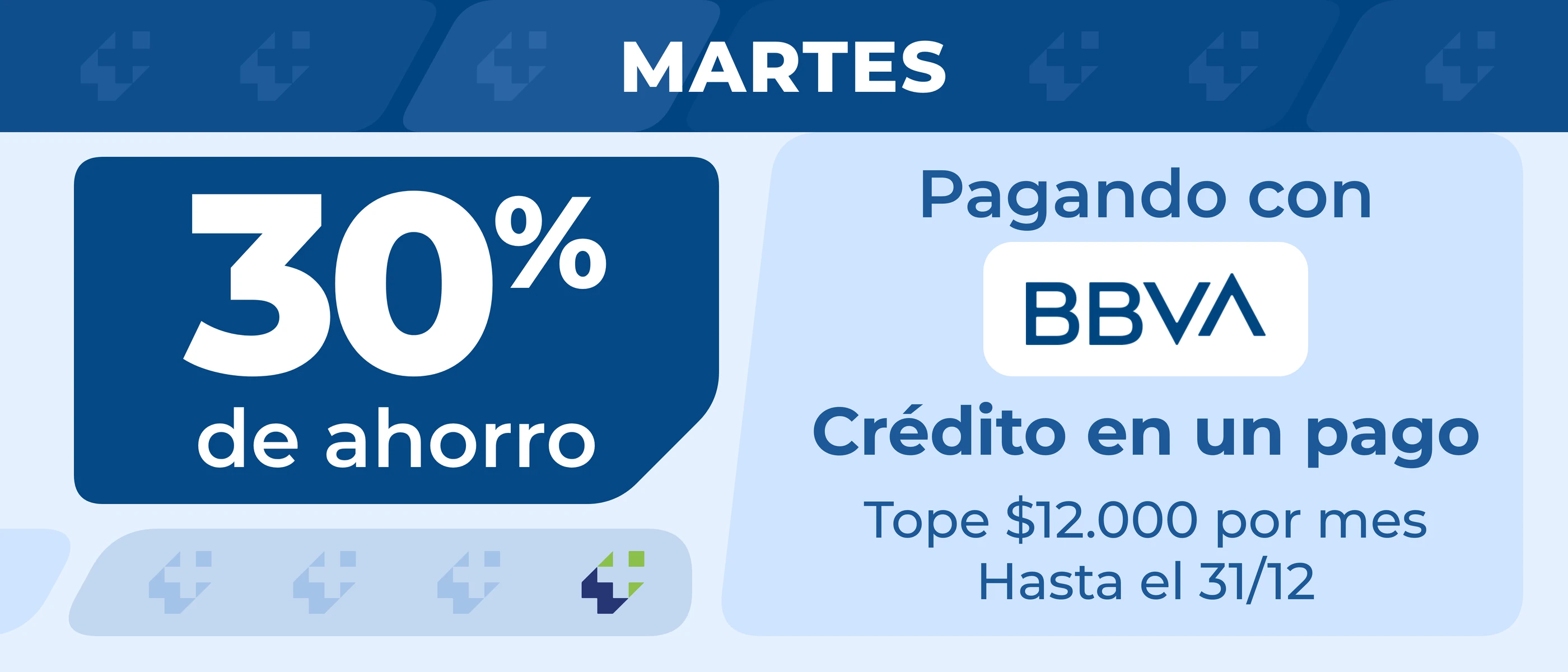 6 cuotas sin interés con Mercado Pago — compra mínima $120.000